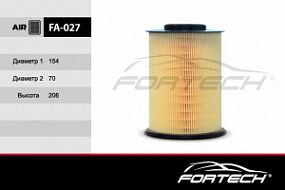 FA-027 FORTECH Воздушный фильтр Ford focus II; Mazda 3; Volvo