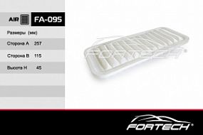 FA-095 FORTECH Воздушный фильтр Toyota yaris I-III; Citroen c1