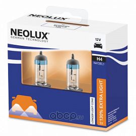 N472EL1-2SCB Neolux EXTRA LIGHT H4 12V 60/55W P43t Автолампа +150% (2шт)