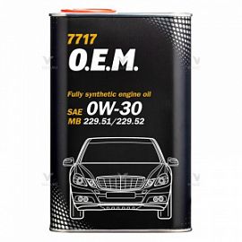 Mannol 7717 O.E.M. for Mercedes Benz 0W30; 4L (metal) Синт. моторное масло