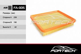 FA-005 FORTECH Воздушный фильтр Hyundai sonata III-IV; Kia magentis 01-06
