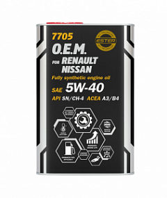 Mannol 7705 O.E.M. for Renault/Nissan 5W40;  1L (metal) Синт. моторное масло