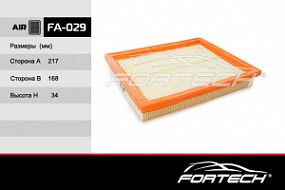 FA-029 FORTECH Воздушный фильтр Ford fiesta V, fusion; Mazda 2
