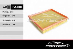 FA-001 FORTECH Воздушный фильтр Daewoo nexia; Opel kadett