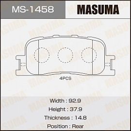 MS-1458 MASUMA Тормозные колодки задние Toyota camry 02-06