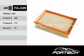 FA-249 FORTECH Воздушный фильтр Golf VII/Octavia/Leon/A3 1.6-2.0tdi 12-
