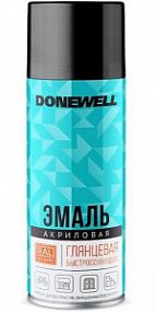 DWA9005 DONEWELL Эмаль универсальная акриловая- :ЧЁРНАЯ ГЛЯНЦЕВАЯ; 520мл
