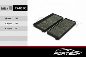 FS-005C FORTECH Угольный фильтр салона Kia rio 00-05