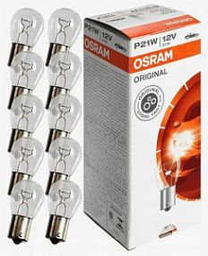 7506 Osram ORIGINAL P21W 12V 21W BA15S (10шт. в упаковке)