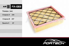 FA-083 FORTECH Воздушный фильтр Volvo s40/s80 II; Ford focus II, mondeo IV