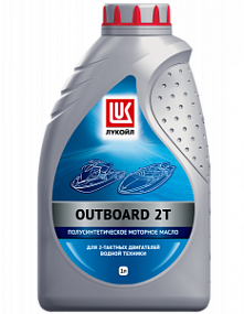 Лукойл OUTBOARD 2T;  к.1л. Полусинт. масло для двиг. водной техники TC-W3