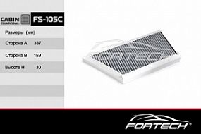 FS-105C FORTECH Угольный фильтр салона Peugeot 206 98-, 206+ 09-
