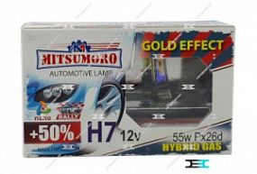 Mitsumoro  H7 12V 55W Px26d +50 gold effect Автолампа (ближний) (к-т 2шт)